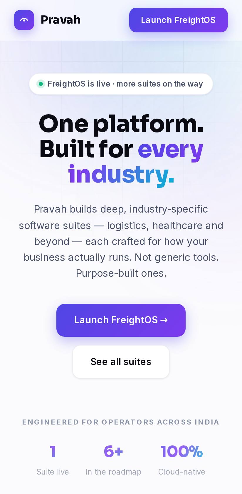 Pravah home page on a phone